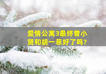 爱情公寓3最终曾小贤和胡一菲好了吗?