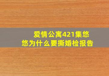 爱情公寓4,21集,悠悠为什么要撕婚检报告