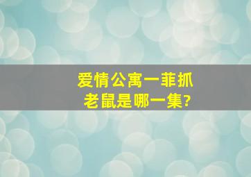 爱情公寓一菲抓老鼠是哪一集?