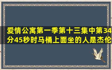 爱情公寓第一季,第十三集中第34分45秒时,马桶上面坐的人是杰伦叔叔...