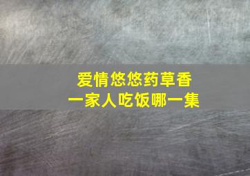 爱情悠悠药草香一家人吃饭哪一集