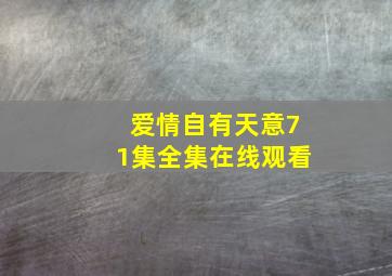 爱情自有天意71集全集在线观看