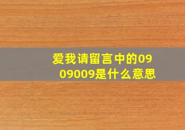 爱我请留言中的0909009是什么意思