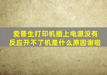 爱普生打印机插上电源没有反应开不了机是什么原因(谢啦