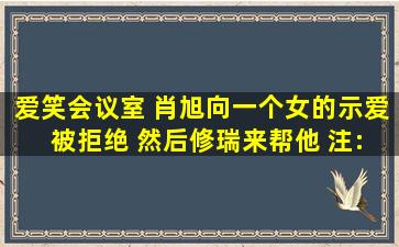 爱笑会议室 肖旭向一个女的示爱 被拒绝 然后修瑞来帮他 注:那个女的...