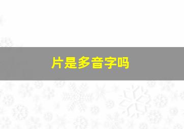 片是多音字吗