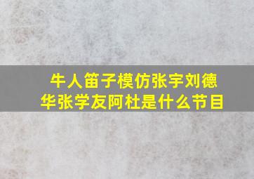 牛人笛子模仿张宇刘德华张学友阿杜是什么节目