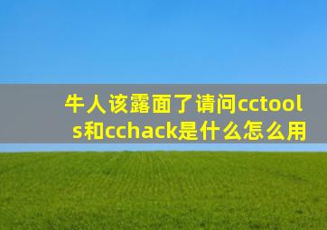 牛人该露面了,请问cctools和cchack是什么,怎么用