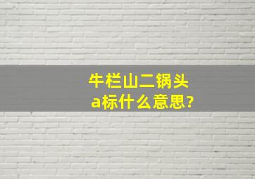 牛栏山二锅头a标什么意思?