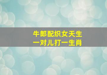 牛郎配织女天生一对儿打一生肖