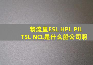 物流里ESL HPL PIL TSL NCL是什么船公司啊