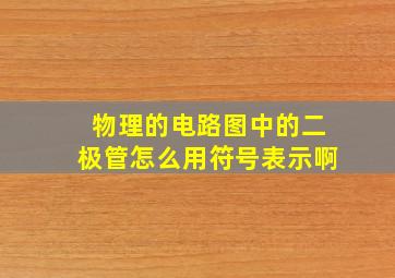 物理的电路图中的二极管怎么用符号表示啊