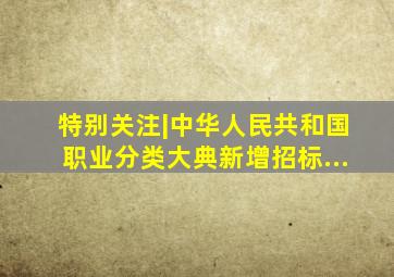 特别关注|《中华人民共和国职业分类大典》新增招标...