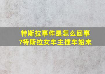 特斯拉事件是怎么回事?特斯拉女车主撞车始末