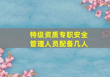 特级资质专职安全管理人员配备几人