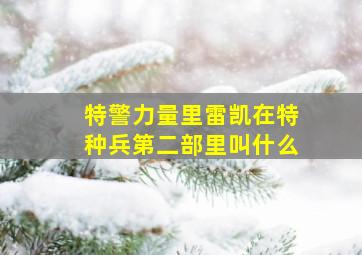 特警力量里雷凯在特种兵第二部里叫什么