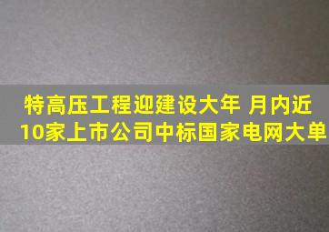 特高压工程迎建设大年 月内近10家上市公司中标国家电网大单