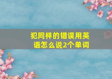 犯同样的错误用英语怎么说(2个单词)