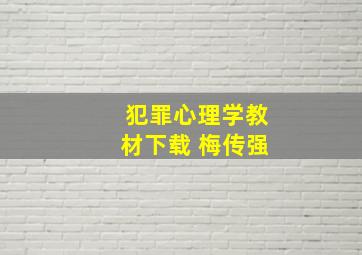 犯罪心理学教材下载 梅传强