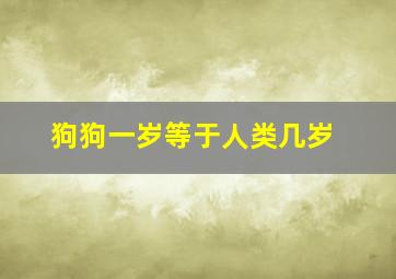 狗狗一岁等于人类几岁