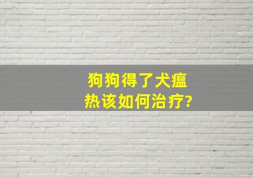 狗狗得了犬瘟热该如何治疗?