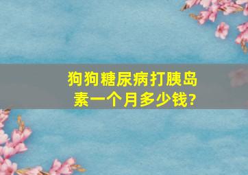 狗狗糖尿病打胰岛素一个月多少钱?