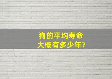 狗的平均寿命大概有多少年?