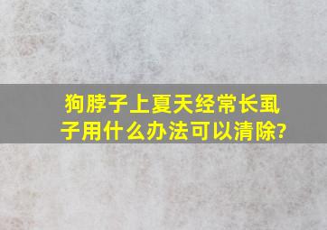 狗脖子上夏天经常长虱子用什么办法可以清除?