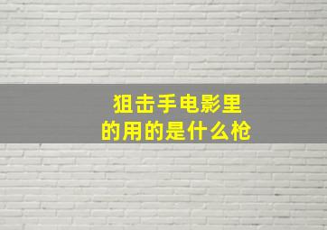 狙击手电影里的用的是什么枪