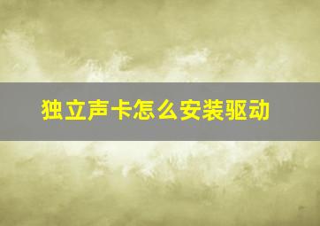 独立声卡怎么安装驱动(