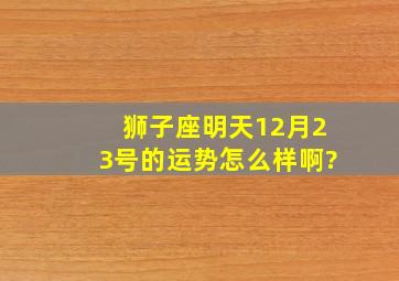 狮子座明天(12月23号)的运势怎么样啊,?