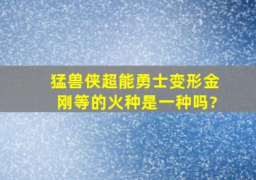 猛兽侠超能勇士变形金刚等的火种是一种吗?