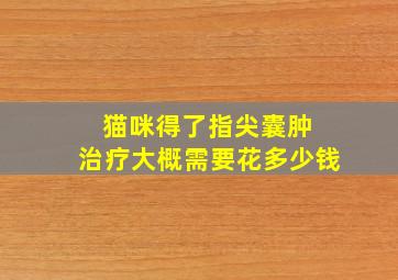 猫咪得了指尖囊肿 治疗大概需要花多少钱