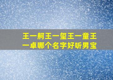 王一舸,王一玺,王一童,王一卓,哪个名字好听,男宝