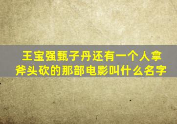 王宝强甄子丹还有一个人拿斧头砍的那部电影叫什么名字