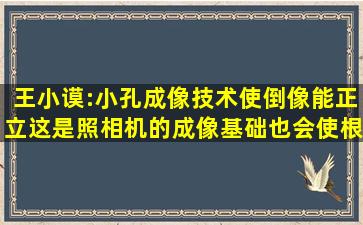 王小谟:小孔成像技术使倒像能正立,这是照相机的成像基础也会使根本...