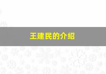 王建民的介绍