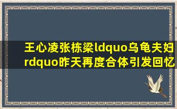 王心凌张栋梁“乌龟夫妇”昨天再度合体,引发回忆满满!