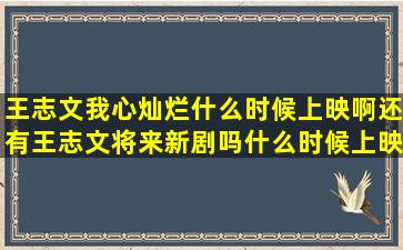 王志文我心灿烂什么时候上映啊,还有王志文将来新剧吗,什么时候上映啊