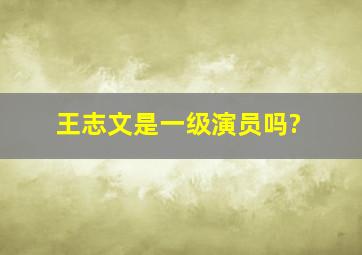 王志文是一级演员吗?