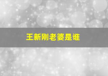 王新刚老婆是谁