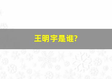 王明宇是谁?