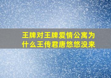 王牌对王牌爱情公寓为什么王传君唐悠悠没来