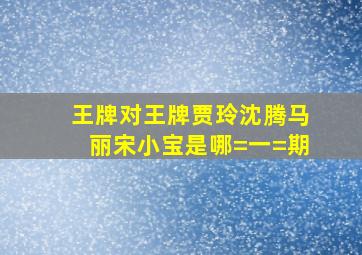 王牌对王牌贾玲沈腾马丽宋小宝是哪=一=期(