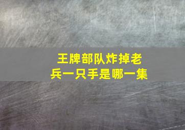 王牌部队炸掉老兵一只手是哪一集