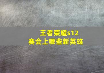 王者荣耀s12赛会上哪些新英雄