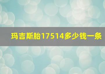 玛吉斯胎17514多少钱一条