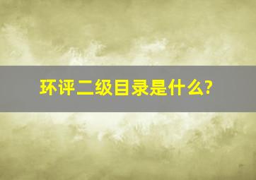 环评二级目录是什么?