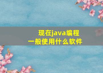 现在java编程一般使用什么软件