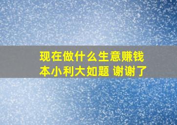 现在做什么生意赚钱 本小利大如题 谢谢了